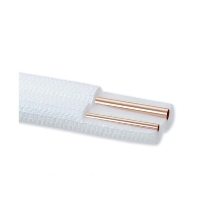 Montážní příslušenství – Izolované měděné potrubí F1282 – kotouč 20m, bílá izolace, DUO 6 x 1 mm (1/4") + 12 x 1 mm (1