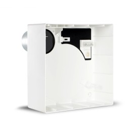 Vortice VARIO I QE-B M VK90 - krabice pro nástěnnou montáž z ABS plastu, s nerezovým hrdlem obsahujícím požární zpětnou klapk