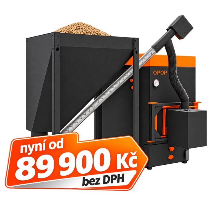 OPOP H425EKO-U S HOŘÁKEM NA PELETY – kombinovaný kotel na uhlí a pelety 2-19/25 kW