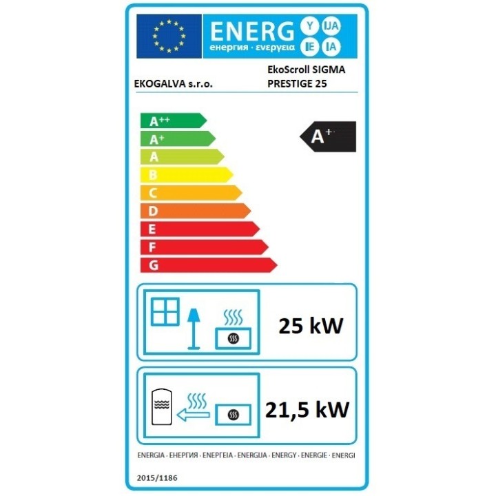 EKOSCROLL SIGMA PRESTIGE 22 hnědá – krbová kamna na pelety s výměníkem 22 kW