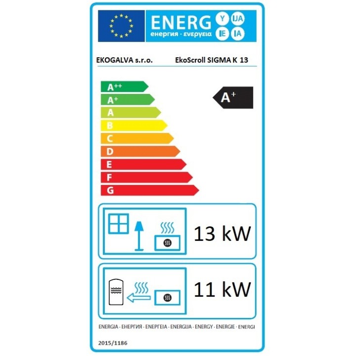 EKOSCROLL SIGMA PRESTIGE 13 šedá – krbová kamna na pelety s výměníkem 13 kW