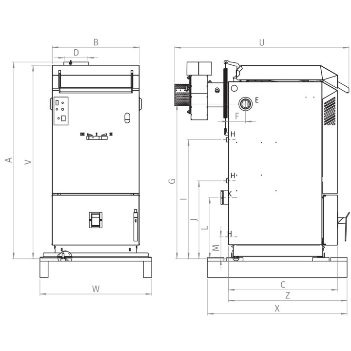 BLAZE NATURAL PLUS 40-T – zplyňovací kotel na dřevo 40 kW