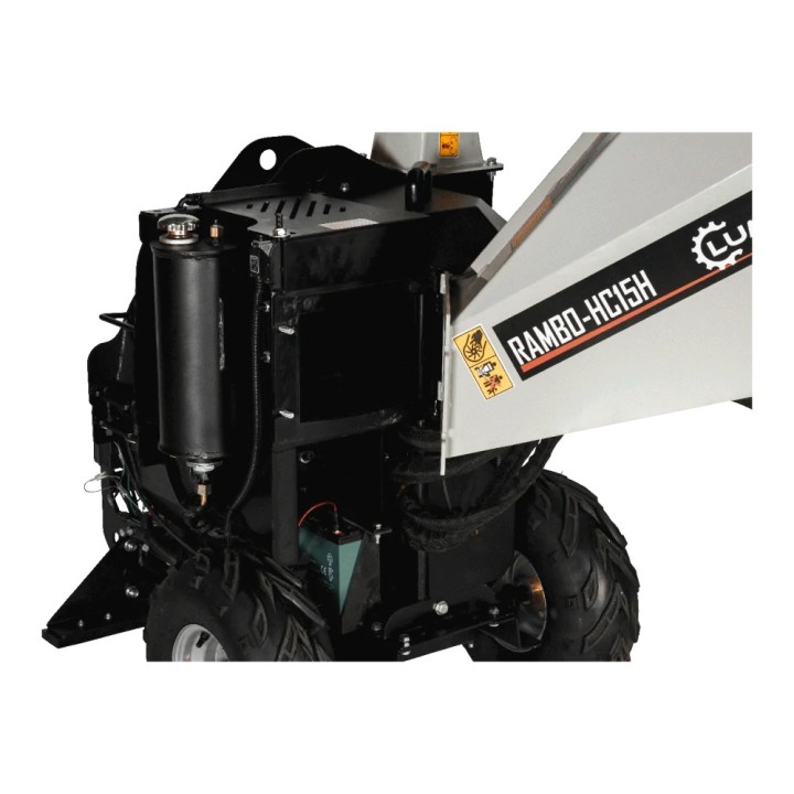 Benzínový štěpkovač LUMAG RAMBO HC15H – hydraulické podávání, 120 mm
